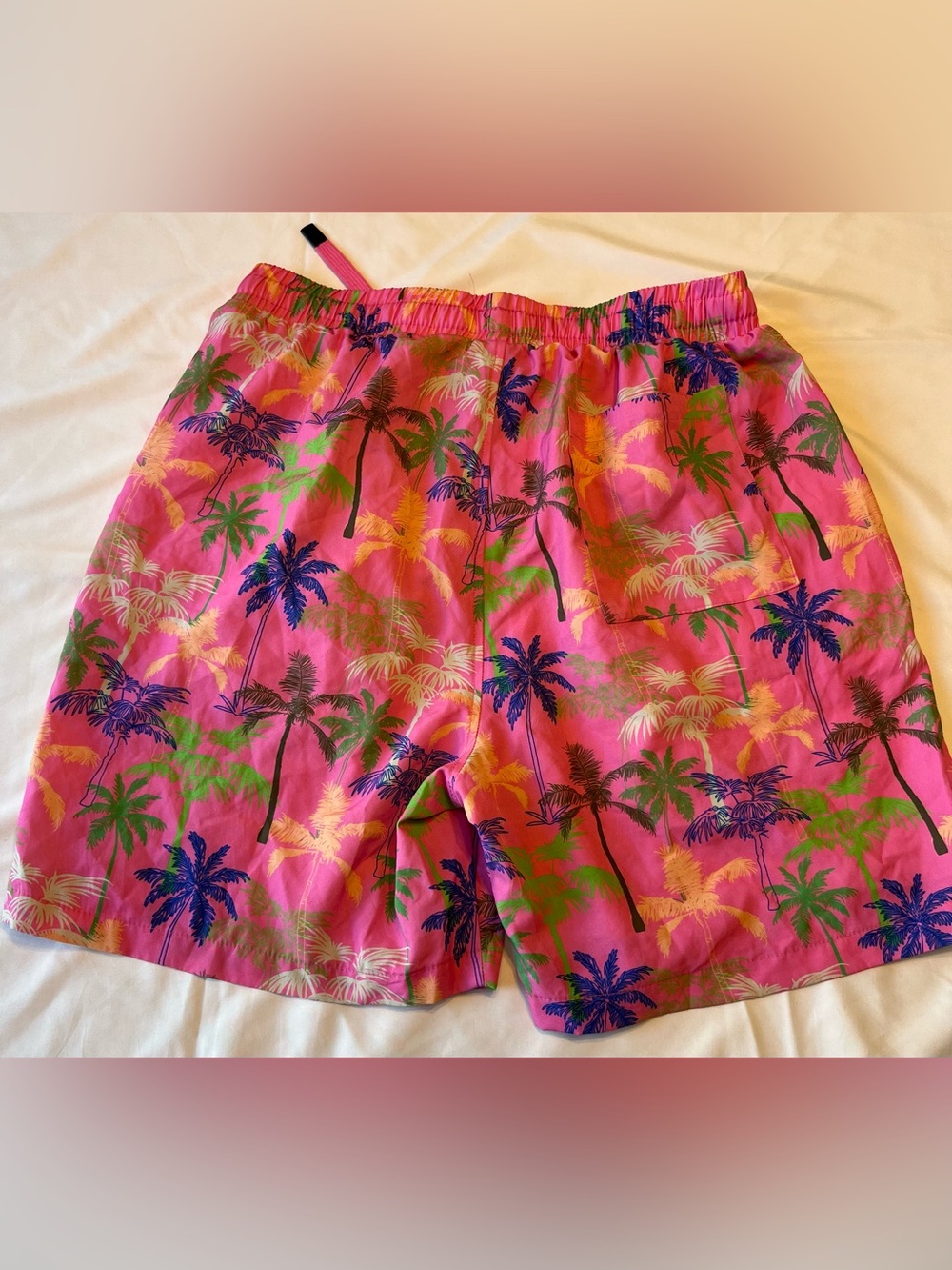 WeSC Miami Palm Swim Trunks Tropical Pink Palm Tree Shorts